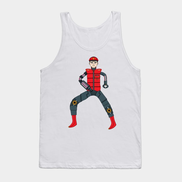 Mecha Cyborg Captain Scarlet Tank Top by rolingt